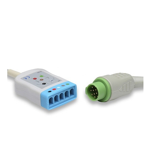 Kabel główny EKG Fukunda Denshi, na 3 lub 5 odprowadzeń VR, wtyk 12 pin